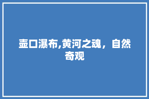 壶口瀑布,黄河之魂，自然奇观  第1张