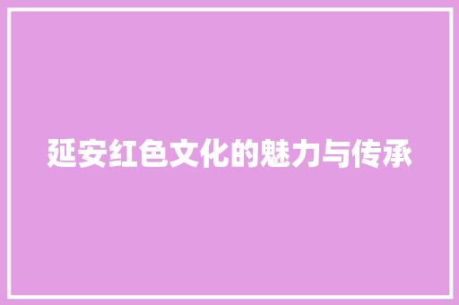 延安红色文化的魅力与传承  第1张