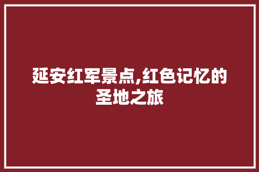 延安红军景点,红色记忆的圣地之旅