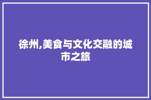 徐州,美食与文化交融的城市之旅