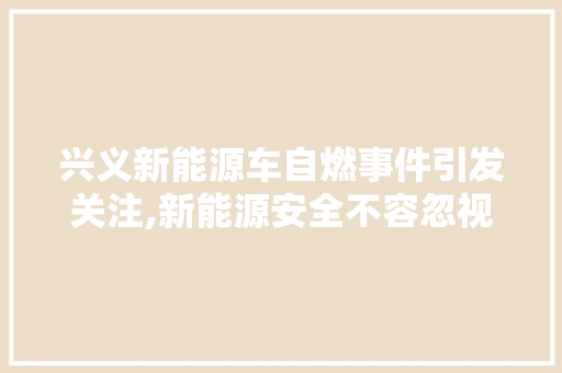兴义新能源车自燃事件引发关注,新能源安全不容忽视  第1张
