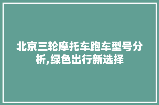 北京三轮摩托车跑车型号分析,绿色出行新选择  第1张