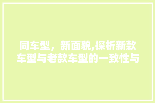 同车型，新面貌,探析新款车型与老款车型的一致性与创新点  第1张
