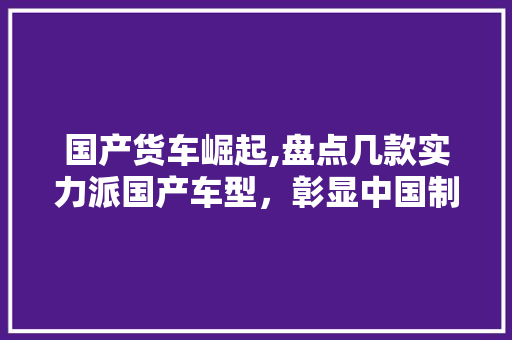 国产货车崛起,盘点几款实力派国产车型，彰显中国制造新风采