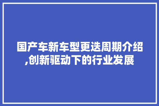 国产车新车型更迭周期介绍,创新驱动下的行业发展  第1张