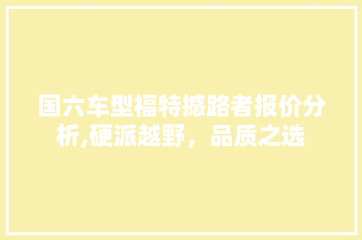 国六车型福特撼路者报价分析,硬派越野，品质之选