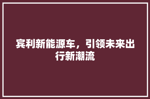 宾利新能源车，引领未来出行新潮流  第1张