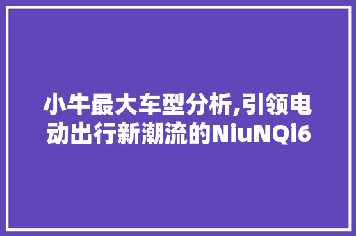 小牛最大车型分析,引领电动出行新潮流的NiuNQi6  第1张