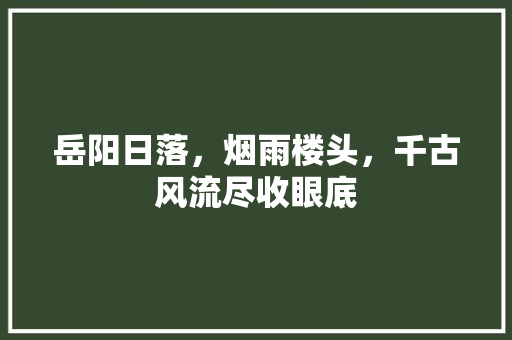 岳阳日落，烟雨楼头，千古风流尽收眼底  第1张