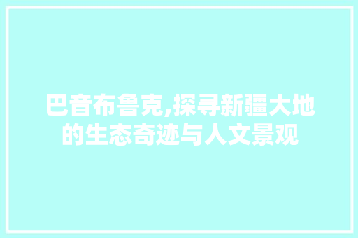 巴音布鲁克,探寻新疆大地的生态奇迹与人文景观