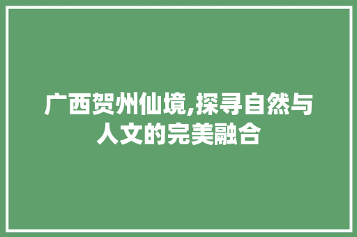 广西贺州仙境,探寻自然与人文的完美融合