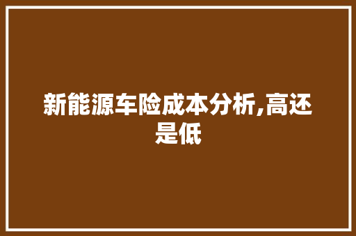 新能源车险成本分析,高还是低  第1张
