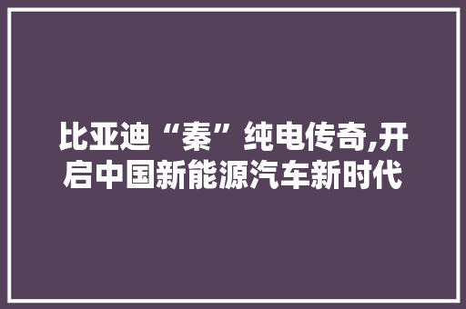 比亚迪“秦”纯电传奇,开启中国新能源汽车新时代  第1张