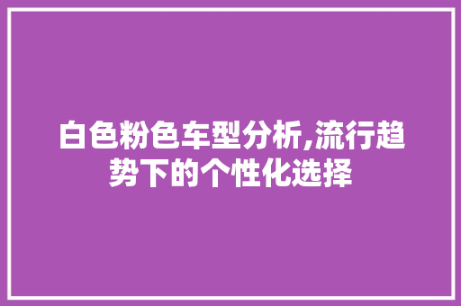白色粉色车型分析,流行趋势下的个性化选择  第1张