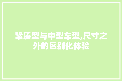 紧凑型与中型车型,尺寸之外的区别化体验