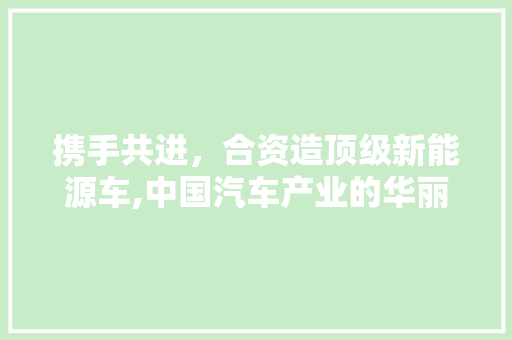 携手共进，合资造顶级新能源车,中国汽车产业的华丽蜕变  第1张