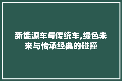 新能源车与传统车,绿色未来与传承经典的碰撞  第1张