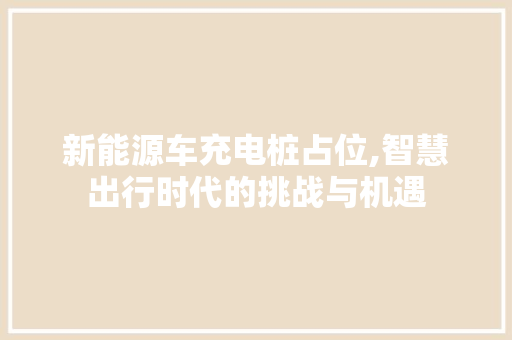 新能源车充电桩占位,智慧出行时代的挑战与机遇  第1张