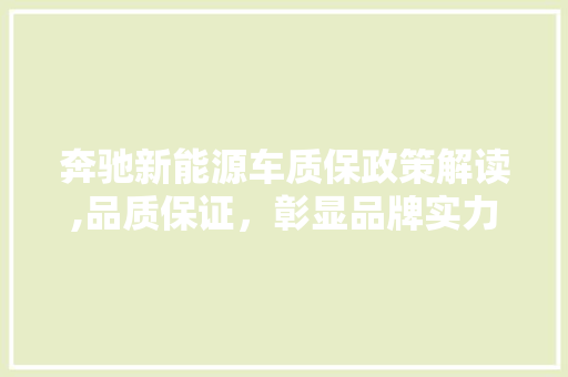奔驰新能源车质保政策解读,品质保证，彰显品牌实力  第1张