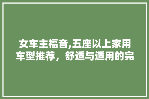 女车主福音,五座以上家用车型推荐，舒适与适用的完美结合！  第1张