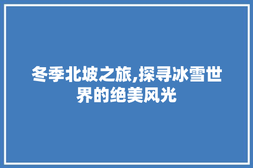冬季北坡之旅,探寻冰雪世界的绝美风光