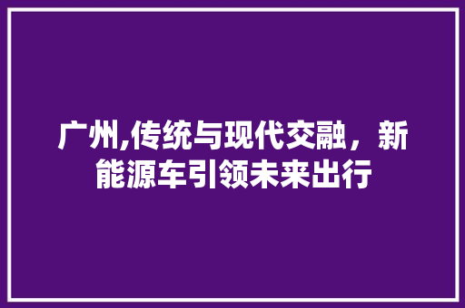 广州,传统与现代交融，新能源车引领未来出行