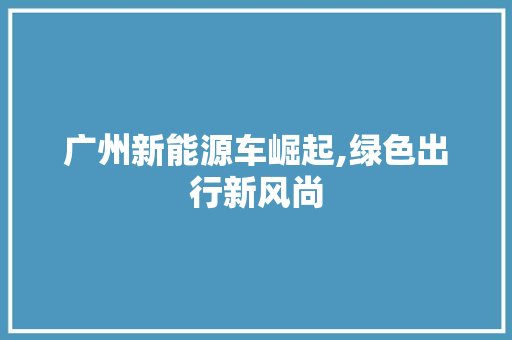 广州新能源车崛起,绿色出行新风尚  第1张