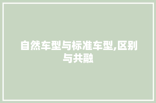 自然车型与标准车型,区别与共融