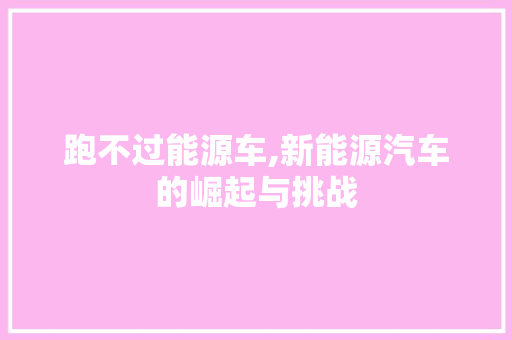 跑不过能源车,新能源汽车的崛起与挑战  第1张