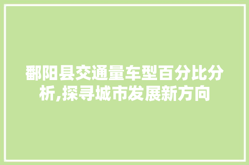 鄱阳县交通量车型百分比分析,探寻城市发展新方向