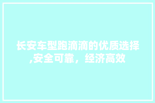 长安车型跑滴滴的优质选择,安全可靠，经济高效  第1张
