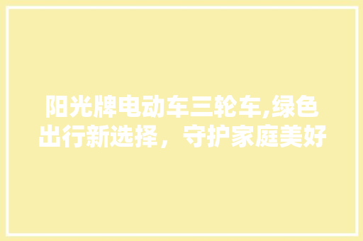阳光牌电动车三轮车,绿色出行新选择，守护家庭美好时光