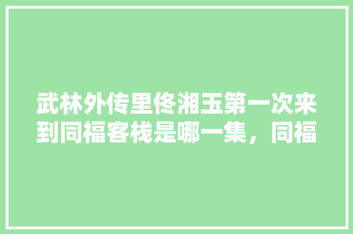 武林外传里佟湘玉第一次来到同福客栈是哪一集，同福客栈旅游景点。