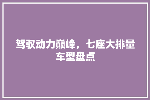 驾驭动力巅峰，七座大排量车型盘点  第1张