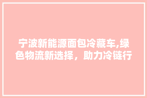 宁波新能源面包冷藏车,绿色物流新选择，助力冷链行业发展  第1张