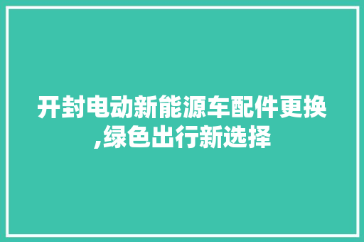 开封电动新能源车配件更换,绿色出行新选择  第1张