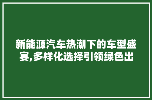 新能源汽车热潮下的车型盛宴,多样化选择引领绿色出行新时代  第1张