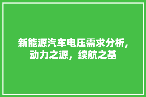 新能源汽车电压需求分析,动力之源，续航之基  第1张