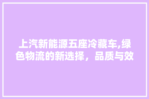上汽新能源五座冷藏车,绿色物流的新选择，品质与效率的双重保障