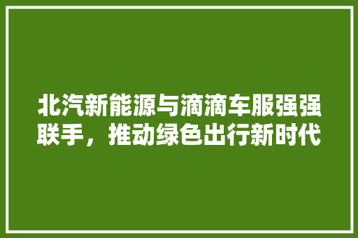 北汽新能源与滴滴车服强强联手，推动绿色出行新时代  第1张