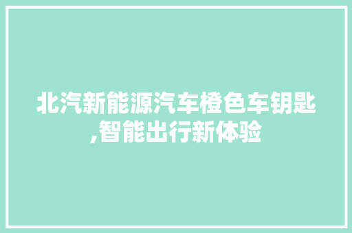 北汽新能源汽车橙色车钥匙,智能出行新体验