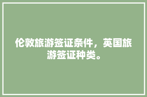 伦敦旅游签证条件，英国旅游签证种类。