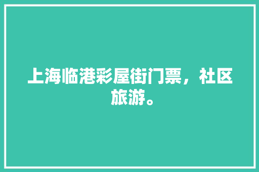 上海临港彩屋街门票，社区 旅游。