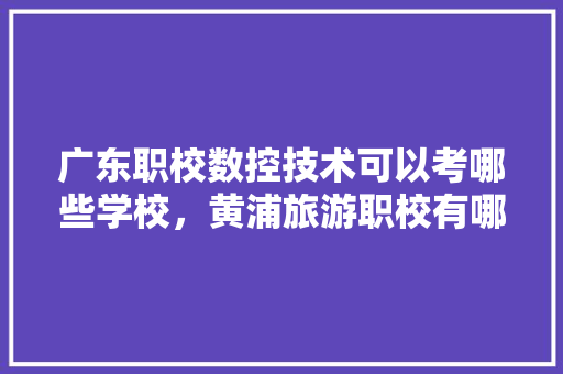 广东职校数控技术可以考哪些学校，黄浦旅游职校有哪些。