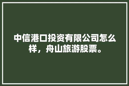 中信港口投资有限公司怎么样，舟山旅游股票。
