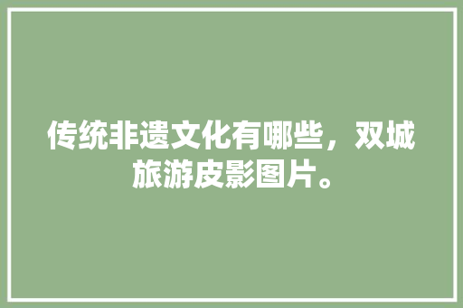 传统非遗文化有哪些，双城旅游皮影图片。  第1张