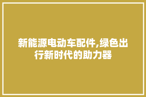 新能源电动车配件,绿色出行新时代的助力器  第1张