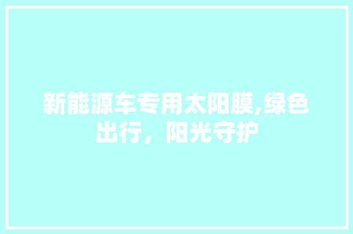 新能源车专用太阳膜,绿色出行，阳光守护