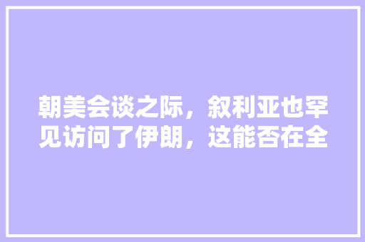 朝美会谈之际，叙利亚也罕见访问了伊朗，这能否在全球迎来一股和平之风，叙利亚伊朗旅游多少钱。