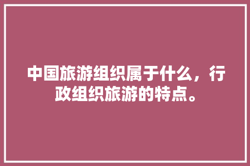 中国旅游组织属于什么，行政组织旅游的特点。